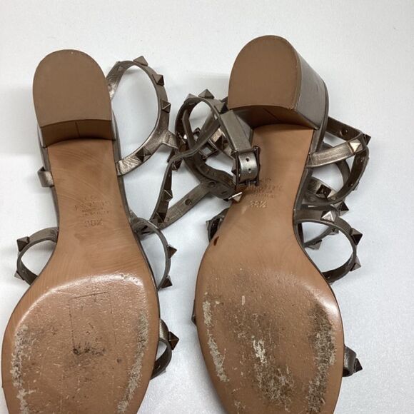 Valentino Garavani Metallic Rockstud block Strappy Heels Size EU 38.5 - Picture 11 of 16
